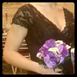 Black lace and beaded dress